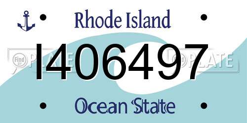 I406497 Rhode Island License Plate
