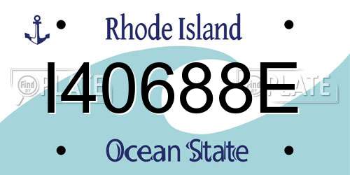 I40688E Rhode Island License Plate