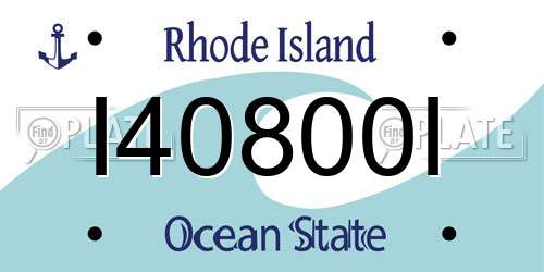 I40800I Rhode Island License Plate