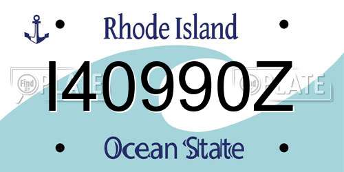 I40990Z Rhode Island License Plate