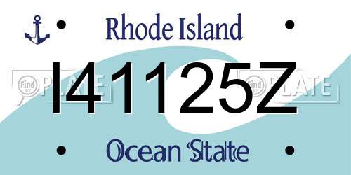 I41125Z Rhode Island License Plate