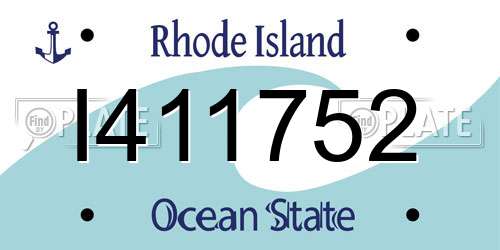 I411752 Rhode Island License Plate
