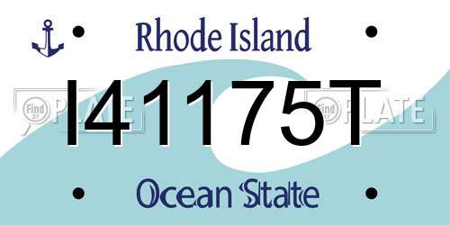 I41175T Rhode Island License Plate