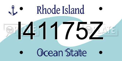 I41175Z Rhode Island License Plate