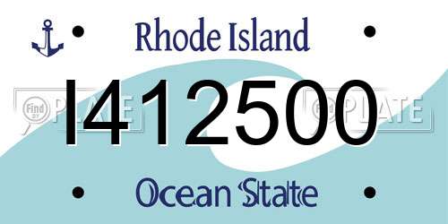 I412500 Rhode Island License Plate