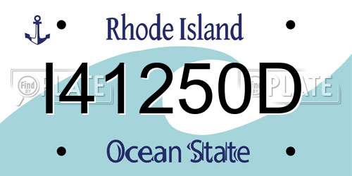 I41250D Rhode Island License Plate