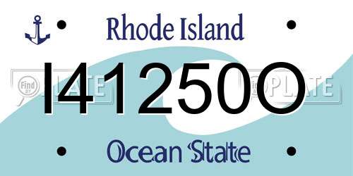 I41250O Rhode Island License Plate
