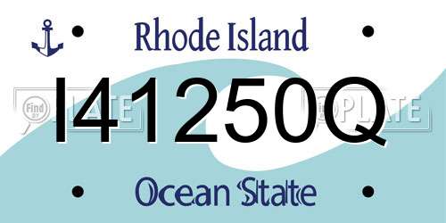 I41250Q Rhode Island License Plate