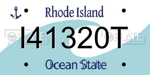 I41320T Rhode Island License Plate