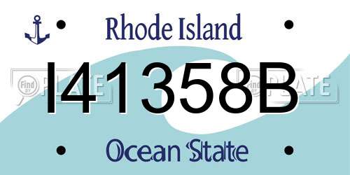 I41358B Rhode Island License Plate
