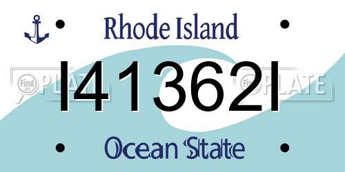 I41362I Rhode Island License Plate