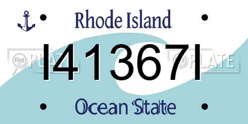 I41367I Rhode Island License Plate