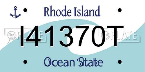 I41370T Rhode Island License Plate