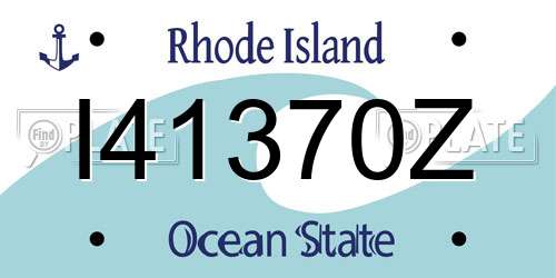 I41370Z Rhode Island License Plate