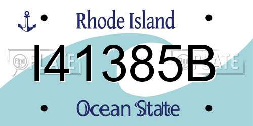 I41385B Rhode Island License Plate