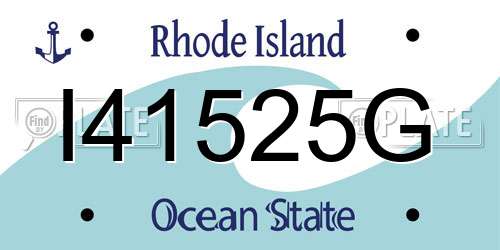 I41525G Rhode Island License Plate