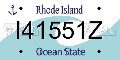 I41551Z Rhode Island License Plate