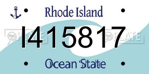 I415817 Rhode Island License Plate