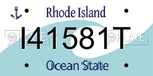 I41581T Rhode Island License Plate