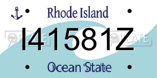 I41581Z Rhode Island License Plate
