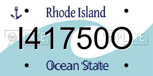 I41750O Rhode Island License Plate
