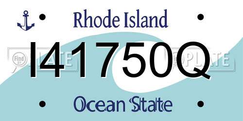 I41750Q Rhode Island License Plate