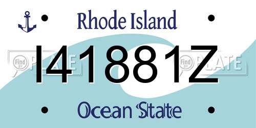 I41881Z Rhode Island License Plate