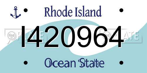 I420964 Rhode Island License Plate