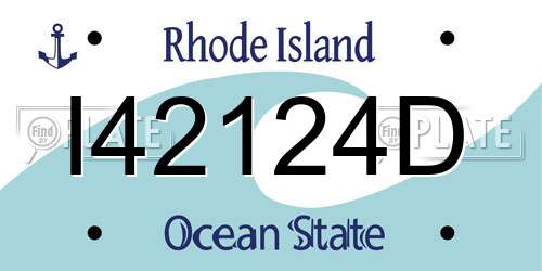I42124D Rhode Island License Plate