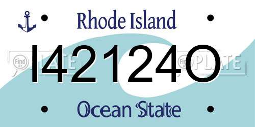 I42124O Rhode Island License Plate