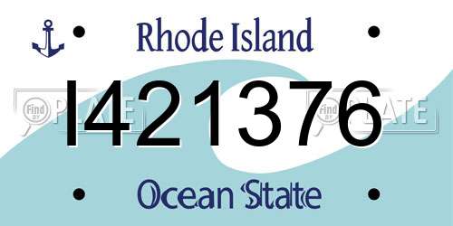 I421376 Rhode Island License Plate