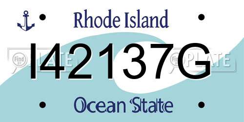 I42137G Rhode Island License Plate