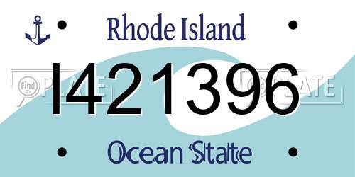 I421396 Rhode Island License Plate