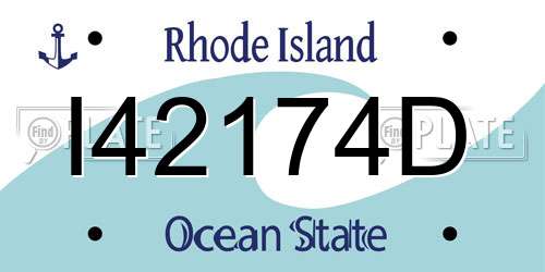 I42174D Rhode Island License Plate
