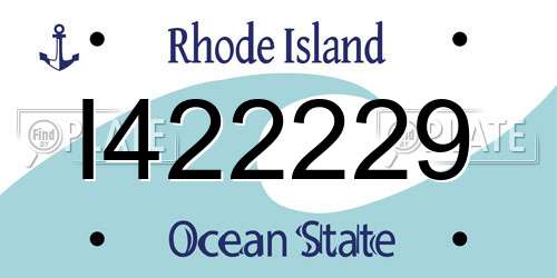 I422229 Rhode Island License Plate