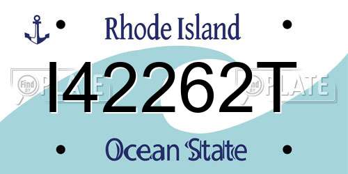 I42262T Rhode Island License Plate