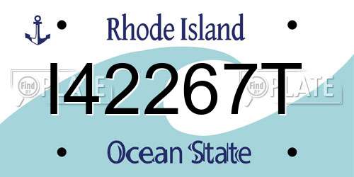 I42267T Rhode Island License Plate