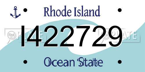I422729 Rhode Island License Plate
