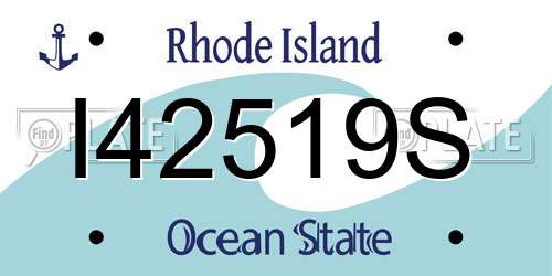 I42519S Rhode Island License Plate