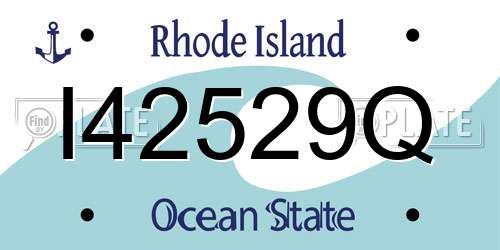 I42529Q Rhode Island License Plate
