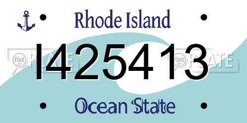 I425413 Rhode Island License Plate