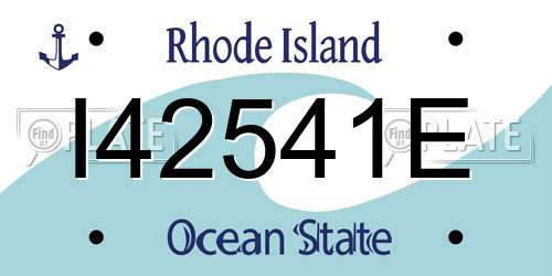 I42541E Rhode Island License Plate