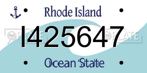 I425647 Rhode Island License Plate