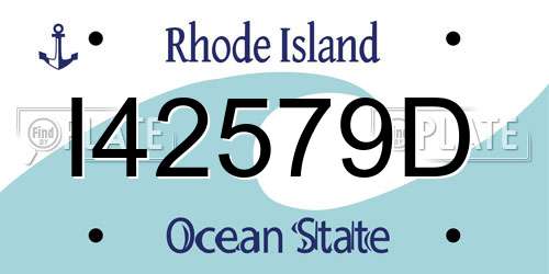 I42579D Rhode Island License Plate