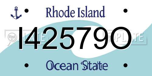 I42579O Rhode Island License Plate