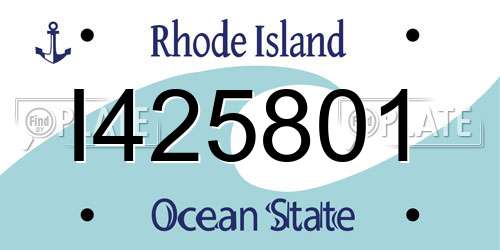 I425801 Rhode Island License Plate