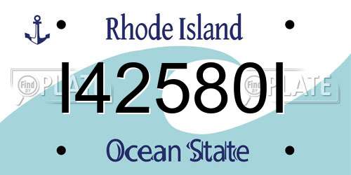 I42580I Rhode Island License Plate