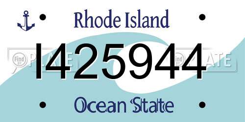 I425944 Rhode Island License Plate