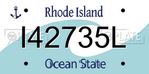 I42735L Rhode Island License Plate