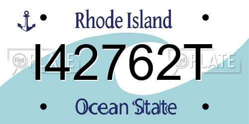 I42762T Rhode Island License Plate